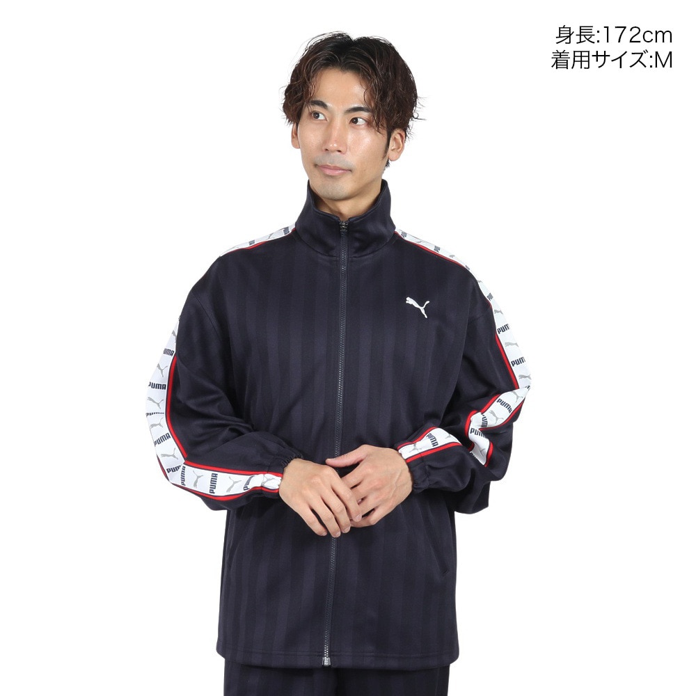プーマ（PUMA）（メンズ）トレーニング シャドウ ストライプ ニット ジャケット 527754 06 NVY