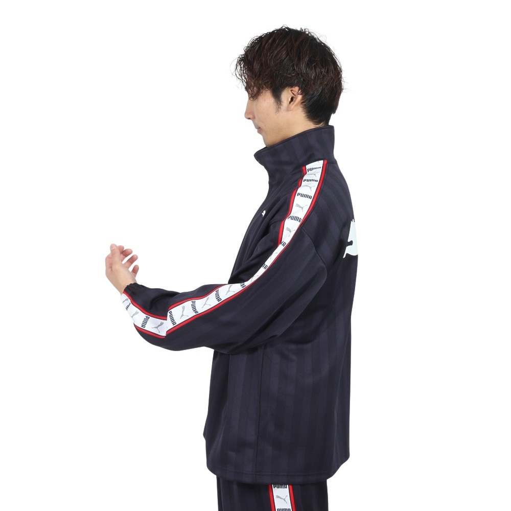 プーマ（PUMA）（メンズ）トレーニング シャドウ ストライプ ニット ジャケット 527754 06 NVY