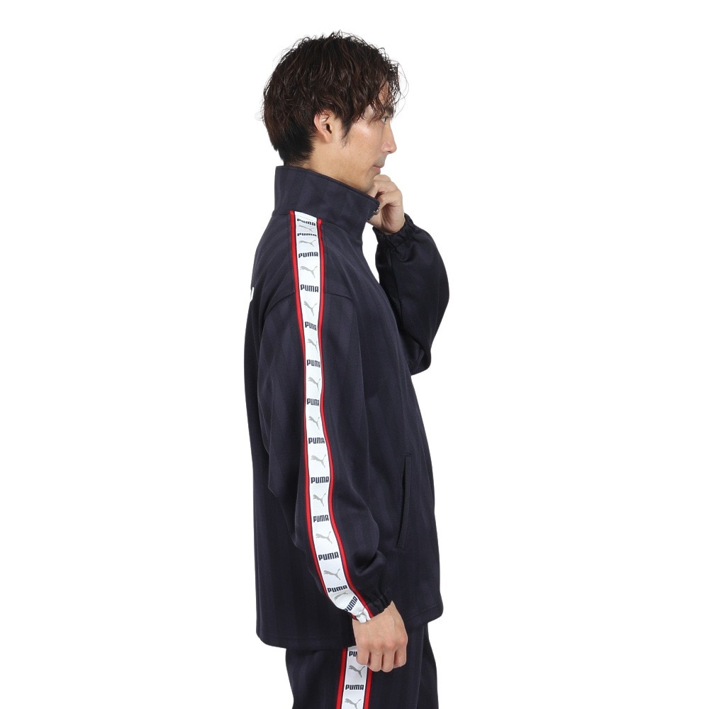 プーマ（PUMA）（メンズ）トレーニング シャドウ ストライプ ニット ジャケット 527754 06 NVY