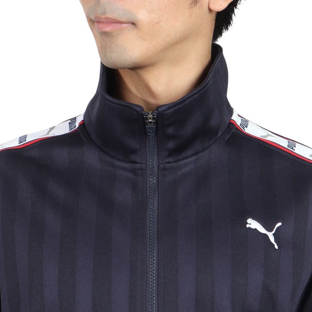 プーマ（PUMA）（メンズ）トレーニング シャドウ ストライプ ニット ジャケット 527754 06 NVY