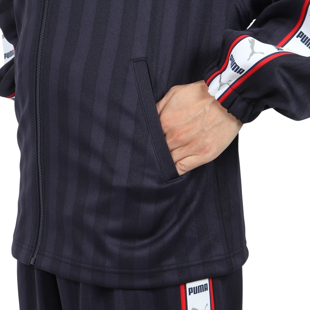 プーマ（PUMA）（メンズ）トレーニング シャドウ ストライプ ニット ジャケット 527754 06 NVY