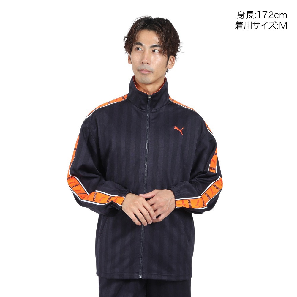 プーマ（PUMA）（メンズ）トレーニング シャドウ ストライプ ニット ジャケット 527754 61 NVY