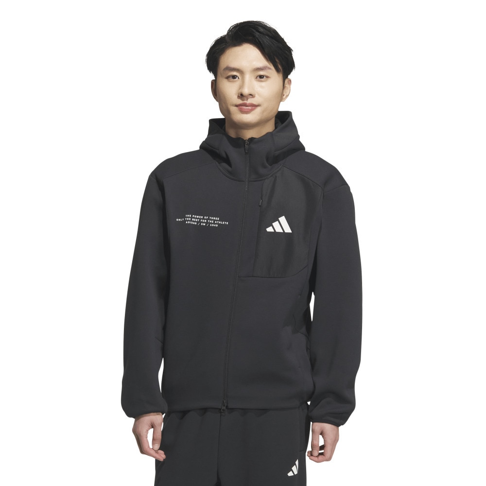 アディダス（adidas）（メンズ）アダプテーション レギュラーフィット フード付きフルジップトラックトップ KS489-KA1233