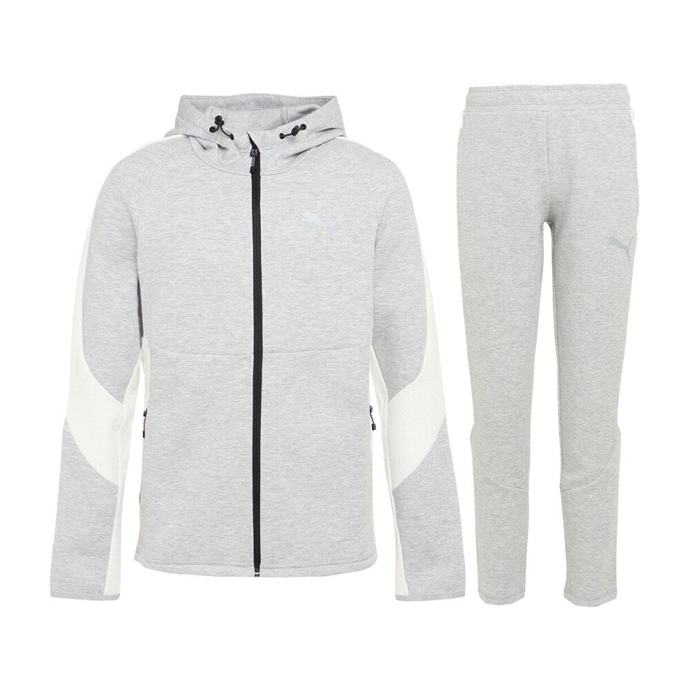 プーマ（PUMA）（メンズ）ジャージ 上下セット メンズ EVOSTRIPE  675626 04 LGRY/675626 01 BLK