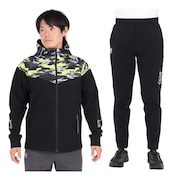 (メンズ)WIND-X ジップパーカー上下セット WU4F0009-TR851 WU4F0010-TR851 BKxGY