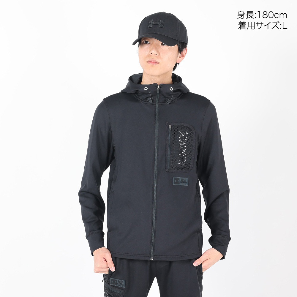 アンダーアーマー（UNDER ARMOUR）（メンズ）ジャージ ジャケット スプリング ニット フルジップ フーディー 1384811 001 ブラック