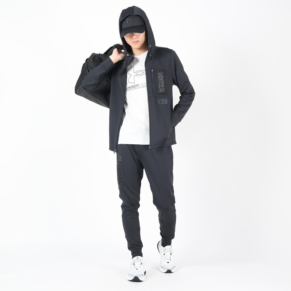 アンダーアーマー（UNDER ARMOUR）（メンズ）ジャージ ジャケット スプリング ニット フルジップ フーディー 1384811 001 ブラック