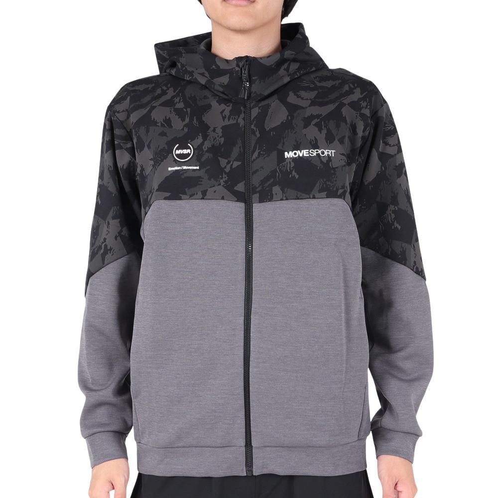 デサント（DESCENTE）（メンズ）S.F.TECH SHIELD フルジップフーディー DMMWJF23 BKGY