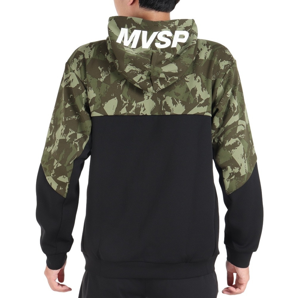 デサント（DESCENTE）（メンズ）総柄グラフィック フードロゴ フルジップフーディー DMMWJF23 KHBK
