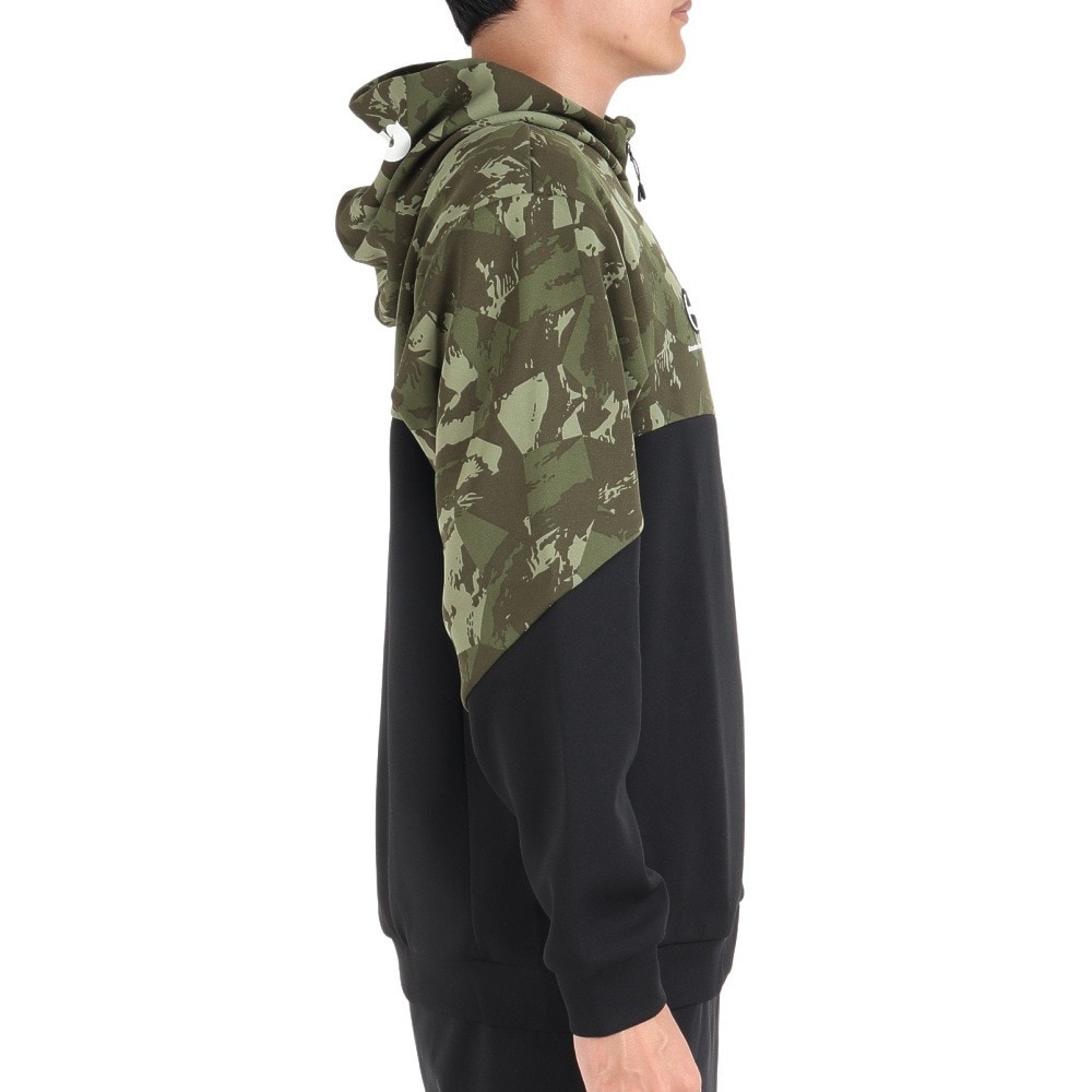 デサント（DESCENTE）（メンズ）総柄グラフィック フードロゴ フルジップフーディー DMMWJF23 KHBK