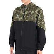 デサント（DESCENTE）（メンズ）総柄グラフィック フードロゴ フルジップフーディー DMMWJF23 KHBK