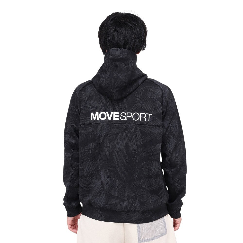 デサント（DESCENTE）（メンズ）S.F.TECH SHIELD 総柄フルジップフーディー ST4FSW44M BKBK