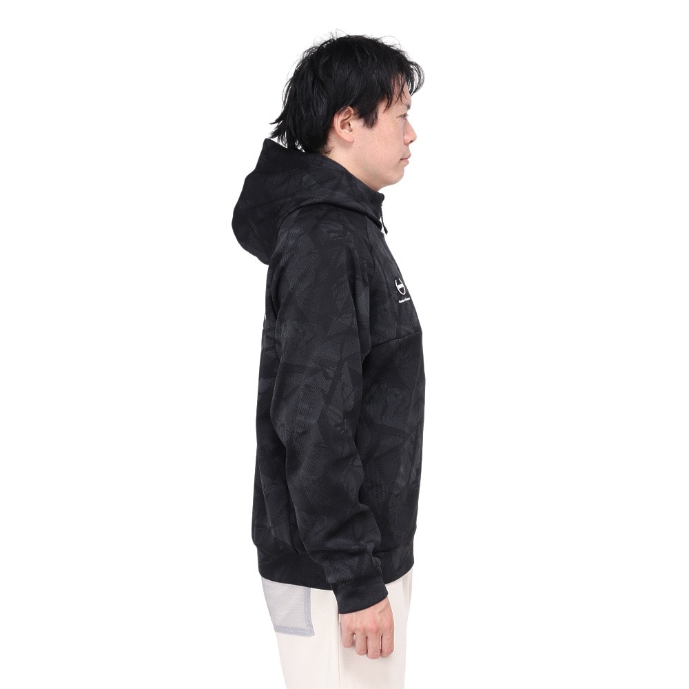 デサント（DESCENTE）（メンズ）S.F.TECH SHIELD 総柄フルジップフーディー ST4FSW44M BKBK