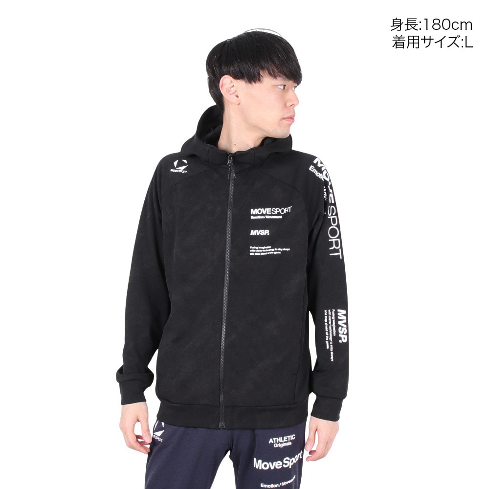 デサント（DESCENTE）（メンズ）SUNSCREEN 総柄グラフィック ジャージフーディー ST5SJG10M BK00