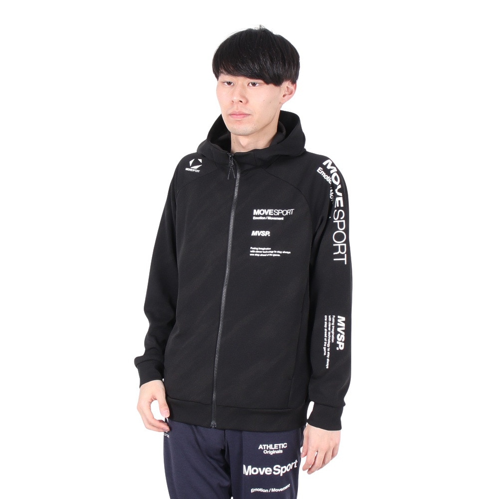 デサント（DESCENTE）（メンズ）SUNSCREEN 総柄グラフィック ジャージフーディー ST5SJG10M BK00