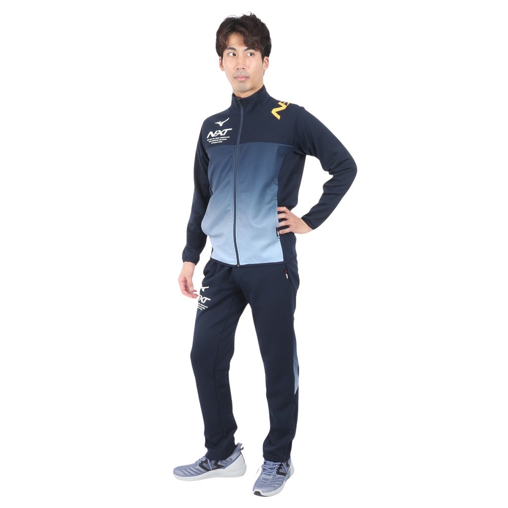 ミズノ（MIZUNO）（メンズ、レディース）ジャージ 下 パンツ 吸汗速乾 ネイビー N-XT ウォームアップパンツ 32JDB21014