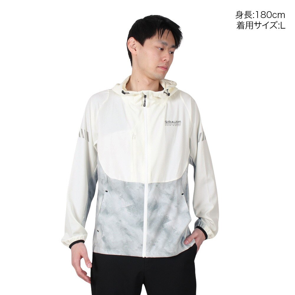 ジローム（GIRAUDM）（メンズ）絶耐撥水 UVカット ジャージ ストレッチクロス ジャケット 851GM1SD6748 WHT★★★