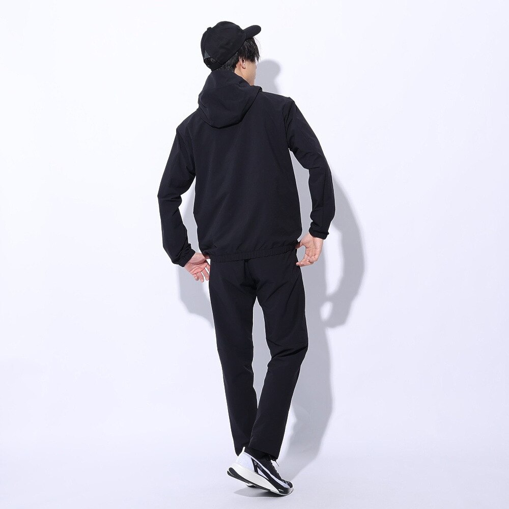 デサント（DESCENTE）（メンズ、レディース）ジャケット 撥水 ブラック 黒 スパンライク オーセンティックロゴ フルジップフーディー DMMXJF10 BK