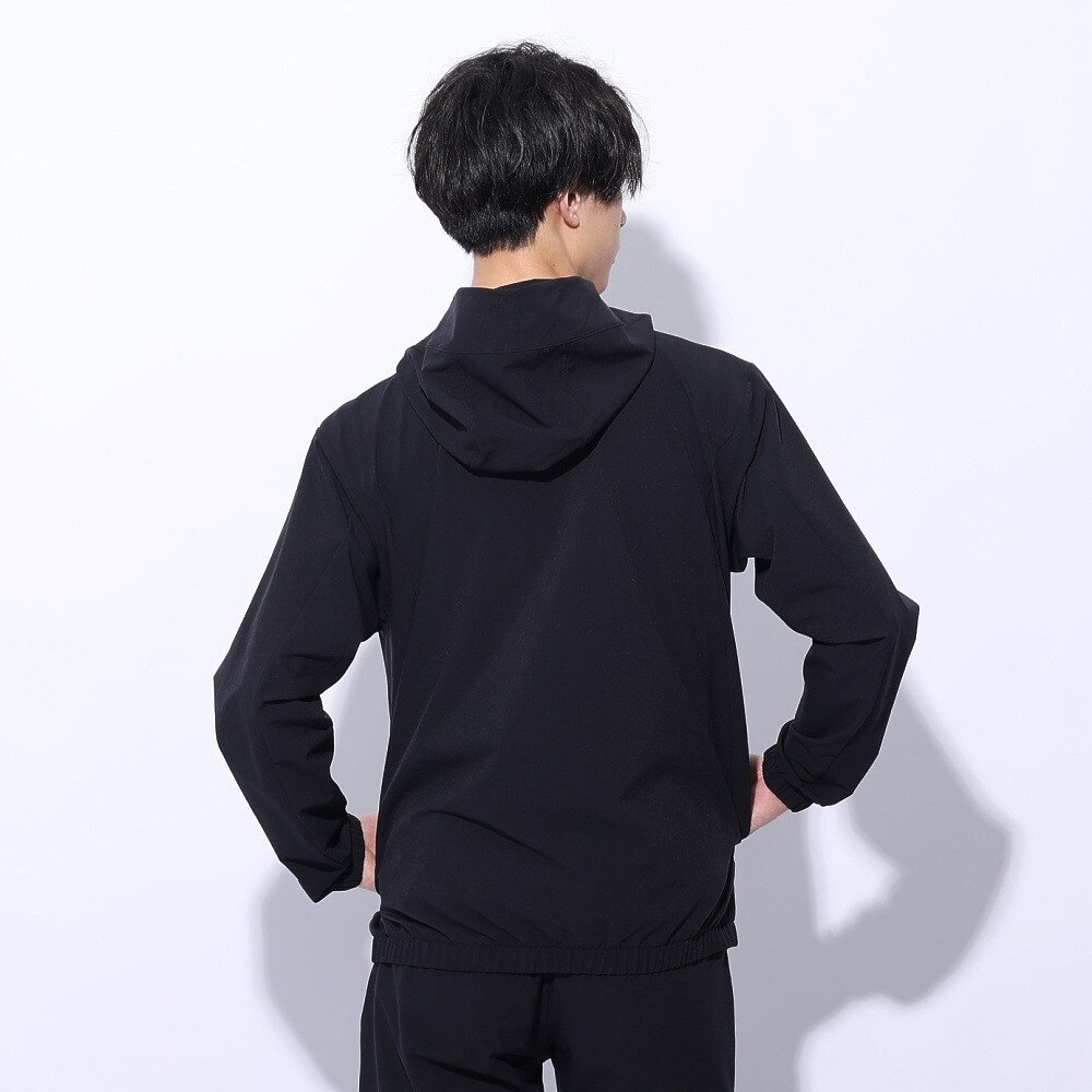 デサント（DESCENTE）（メンズ、レディース）ジャケット 撥水 ブラック 黒 スパンライク オーセンティックロゴ フルジップフーディー DMMXJF10 BK