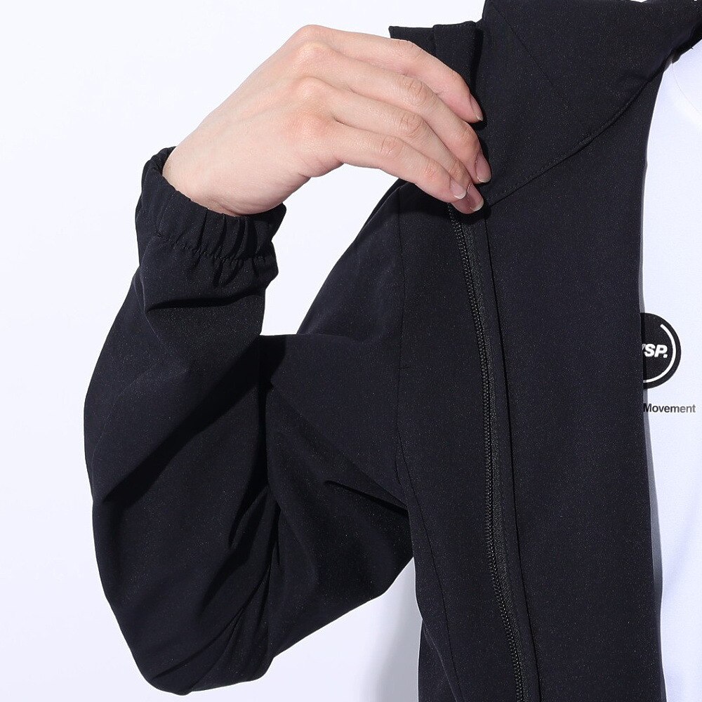 デサント（DESCENTE）（メンズ、レディース）ジャケット 撥水 ブラック 黒 スパンライク オーセンティックロゴ フルジップフーディー DMMXJF10 BK