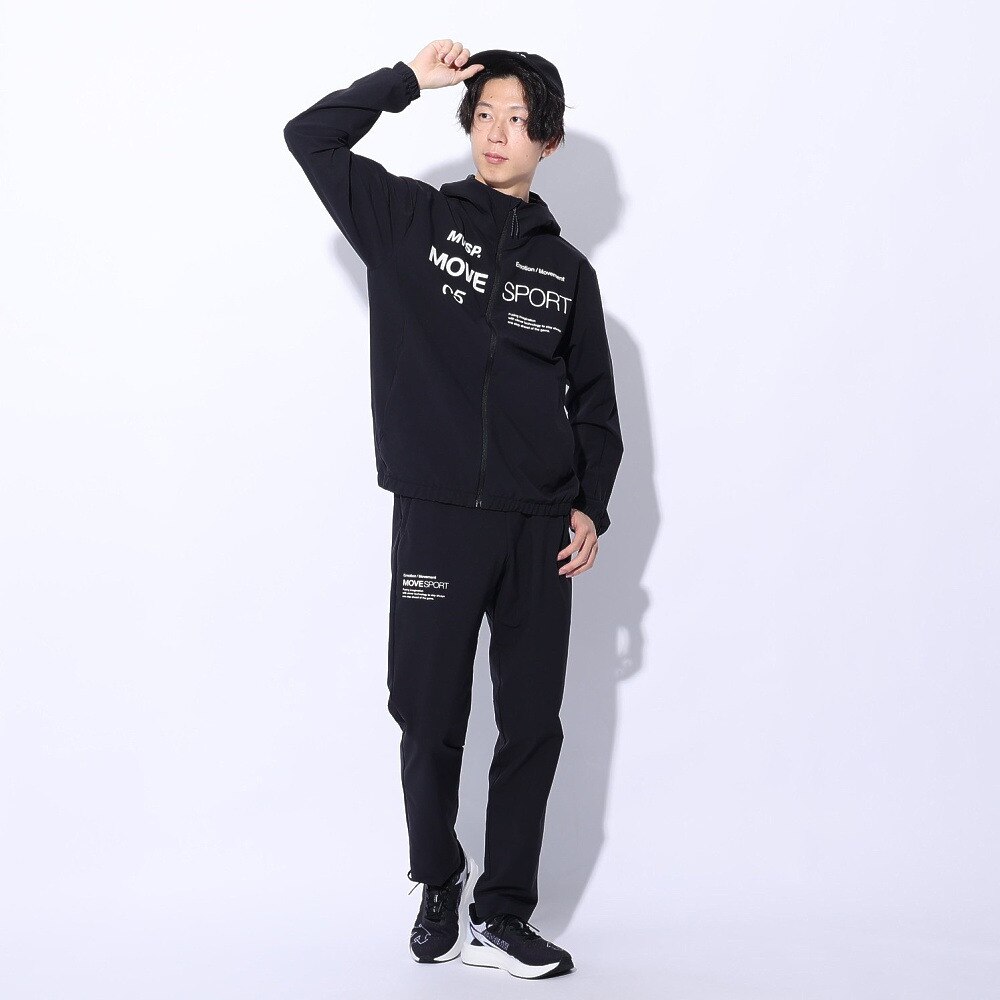 デサント（DESCENTE）（メンズ、レディース）ジャケット 撥水 ブラック 黒 スパンライク オーセンティックロゴ フルジップフーディー DMMXJF10 BK