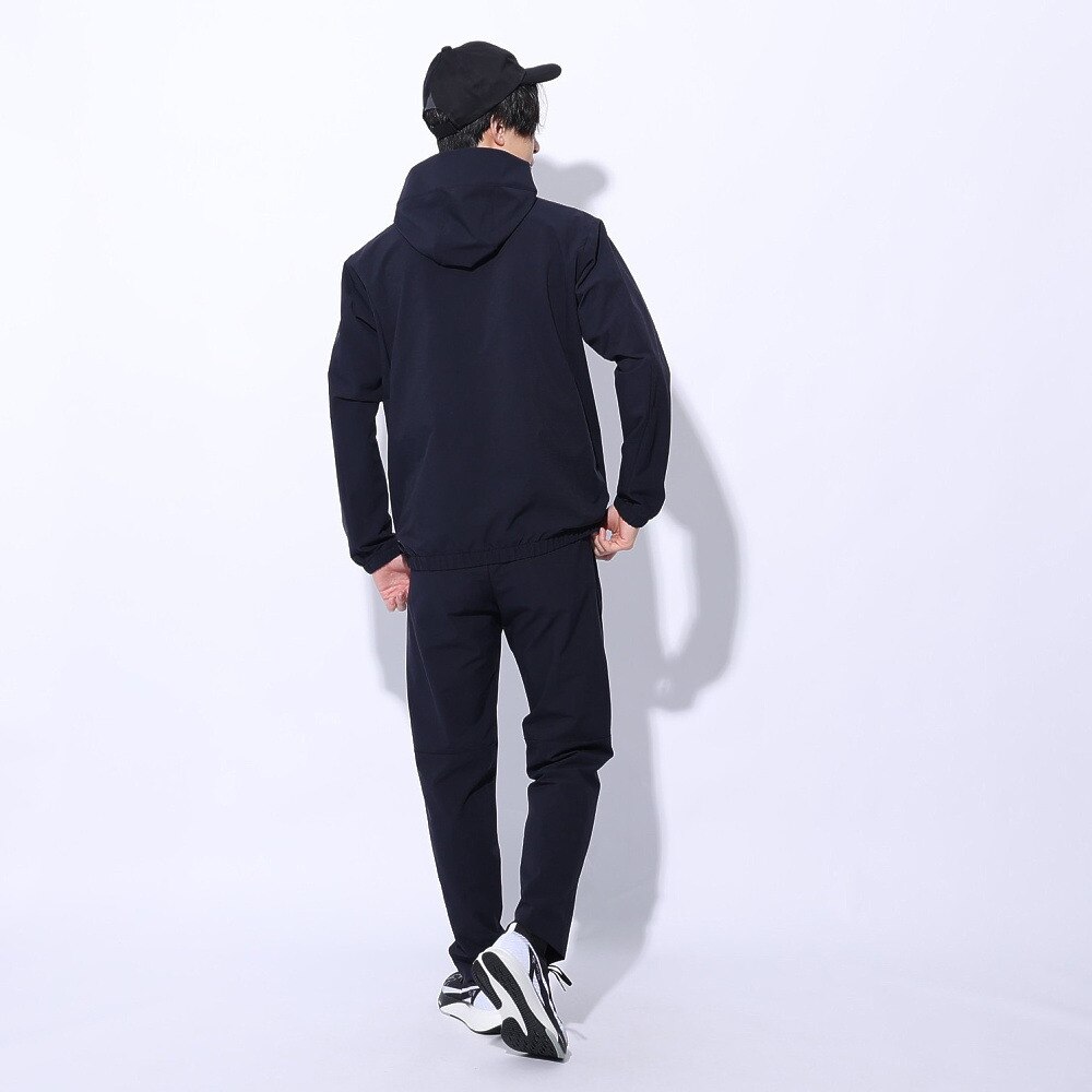 デサント（DESCENTE）（メンズ、レディース）ジャケット 撥水 ネイビー スパンライク オーセンティックロゴ フルジップフーディー DMMXJF10 NV