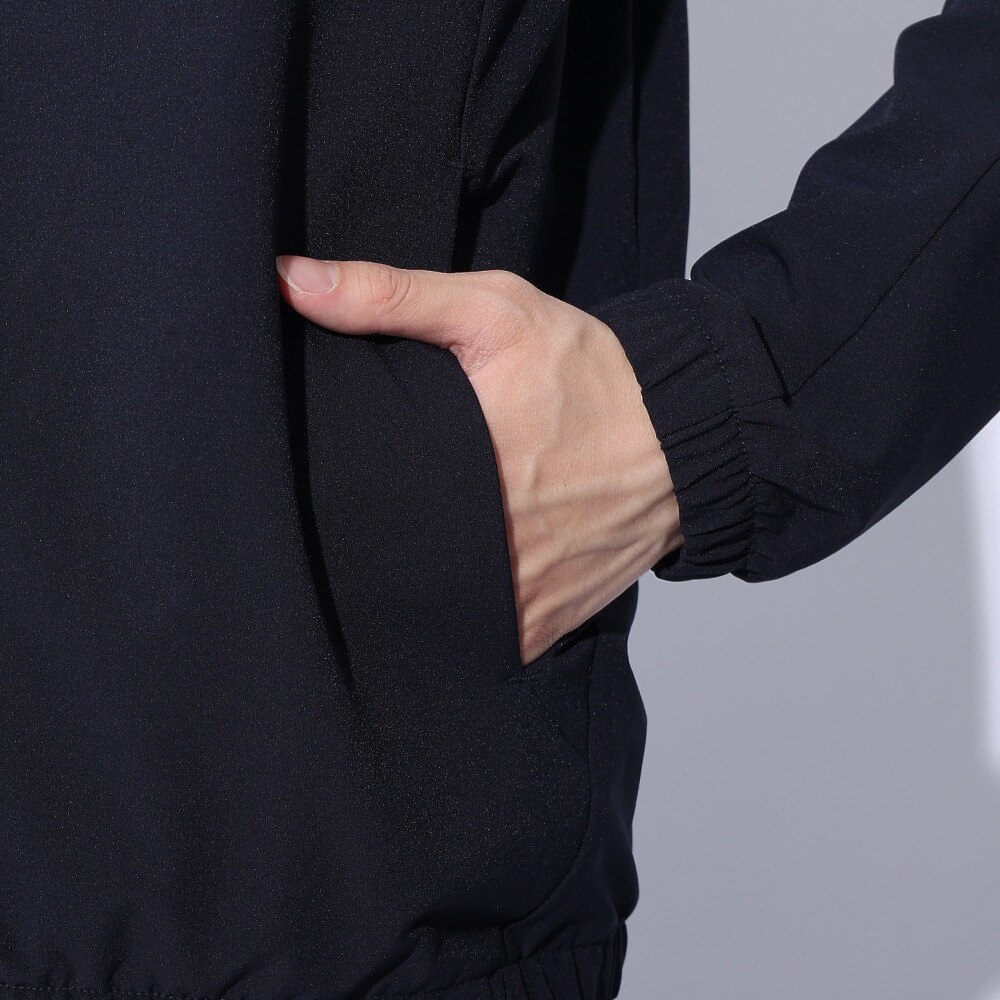 デサント（DESCENTE）（メンズ、レディース）ジャケット 撥水 ネイビー スパンライク オーセンティックロゴ フルジップフーディー DMMXJF10 NV