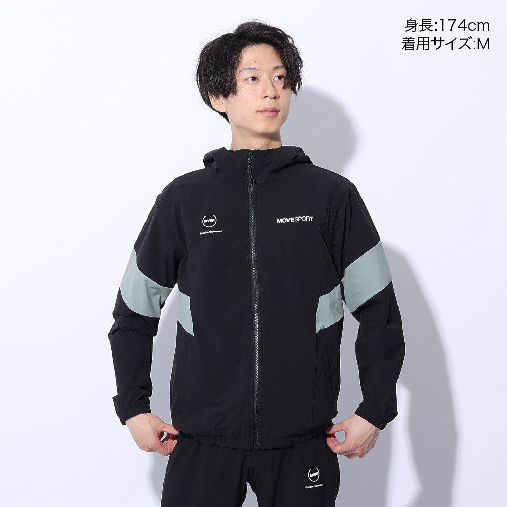 デサント（DESCENTE）（メンズ）ジャケット 接触冷感 ブラック 黒 4WAYストレッチ フルジップフーディー DMMXJF13 BKKH