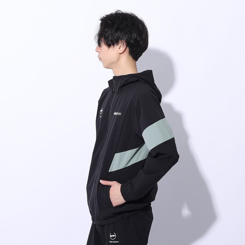 デサント（DESCENTE）（メンズ）ジャケット 接触冷感 ブラック 黒 4WAYストレッチ フルジップフーディー DMMXJF13 BKKH