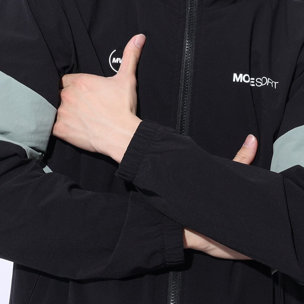 デサント（DESCENTE）（メンズ）ジャケット 接触冷感 ブラック 黒 4WAYストレッチ フルジップフーディー DMMXJF13 BKKH