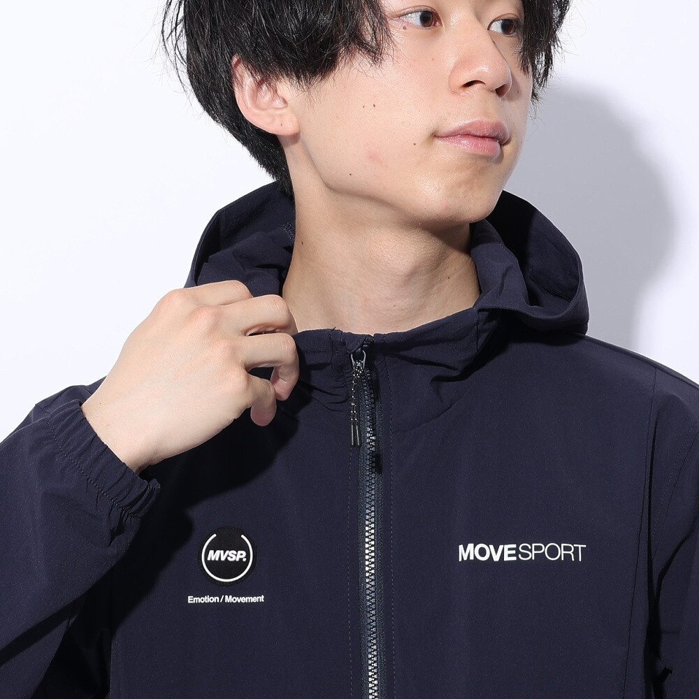 デサント（DESCENTE）（メンズ）ジャケット 接触冷感 ネイビー4WAYストレッチ フルジップフーディー DMMXJF13 NV
