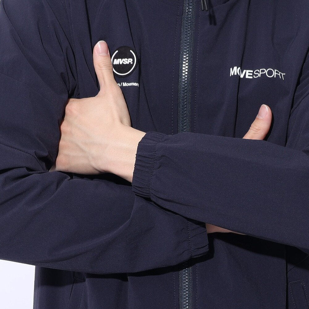 デサント（DESCENTE）（メンズ）ジャケット 接触冷感 ネイビー4WAYストレッチ フルジップフーディー DMMXJF13 NV