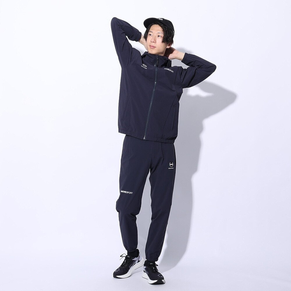 デサント（DESCENTE）（メンズ）ジャケット 接触冷感 ネイビー4WAYストレッチ フルジップフーディー DMMXJF13 NV