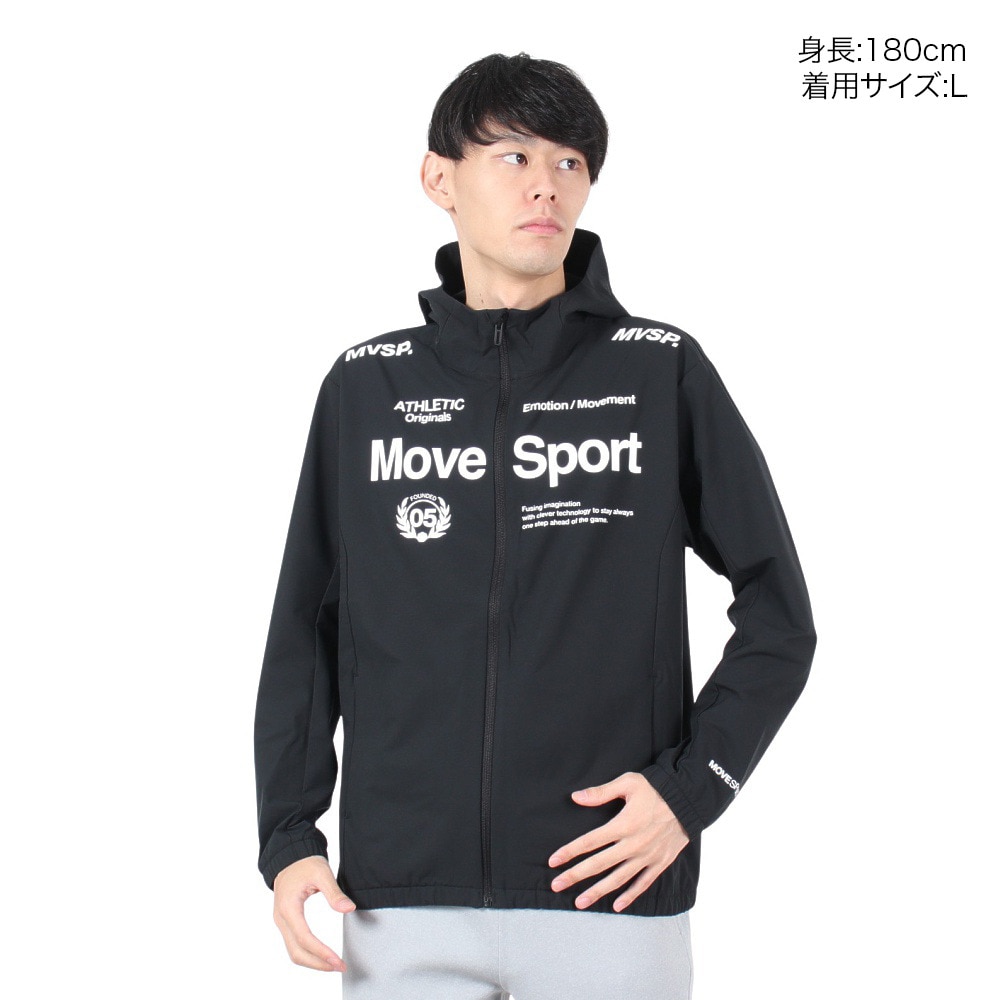 デサント（DESCENTE）（メンズ）AIRY TRANSFER ウォーム オーセンティックロゴ フーディー ST4FJK21M BK00