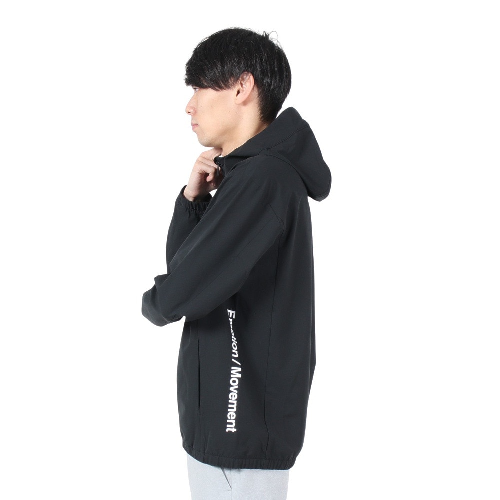 デサント（DESCENTE）（メンズ）AIRY TRANSFER ウォーム オーセンティックロゴ フーディー ST4FJK21M BK00