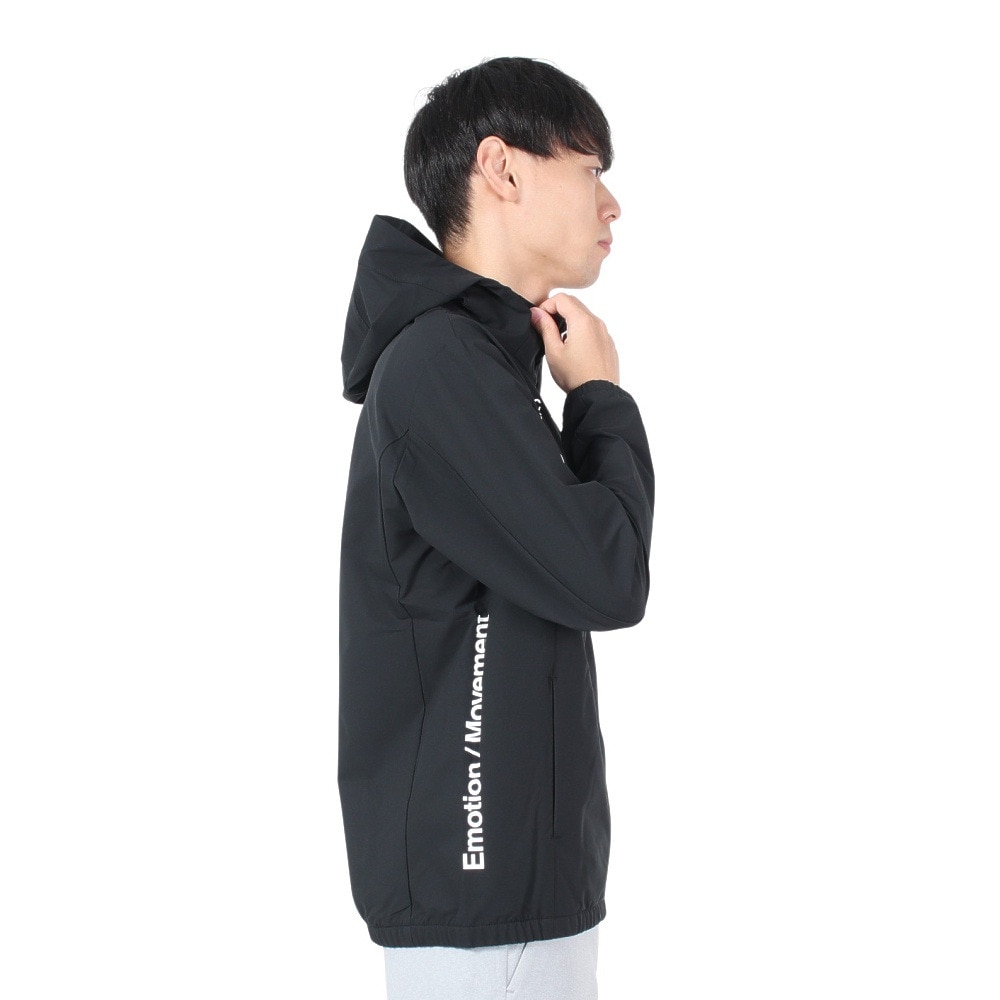 デサント（DESCENTE）（メンズ）AIRY TRANSFER ウォーム オーセンティックロゴ フーディー ST4FJK21M BK00
