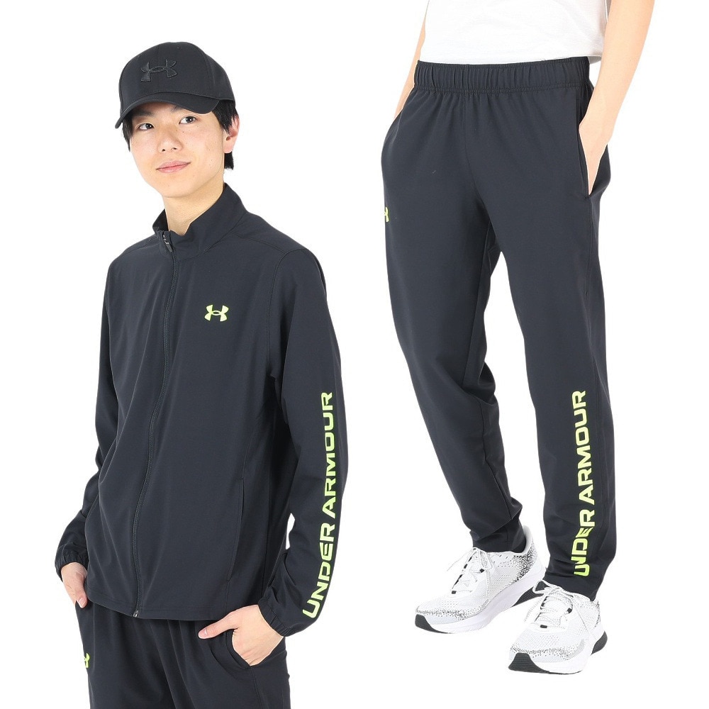 アンダーアーマー（UNDER ARMOUR）（メンズ）ジャケット ブラック フレッシュ ウーブン フルジップ 上下セット 1384815 1384816 002
