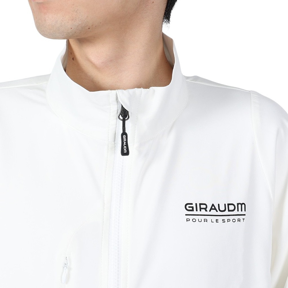 ジローム（GIRAUDM）（メンズ）絶耐撥水 UVカット ストレッチクロス 半袖ウォームアップジャケット 851GM1SD6750 WHT