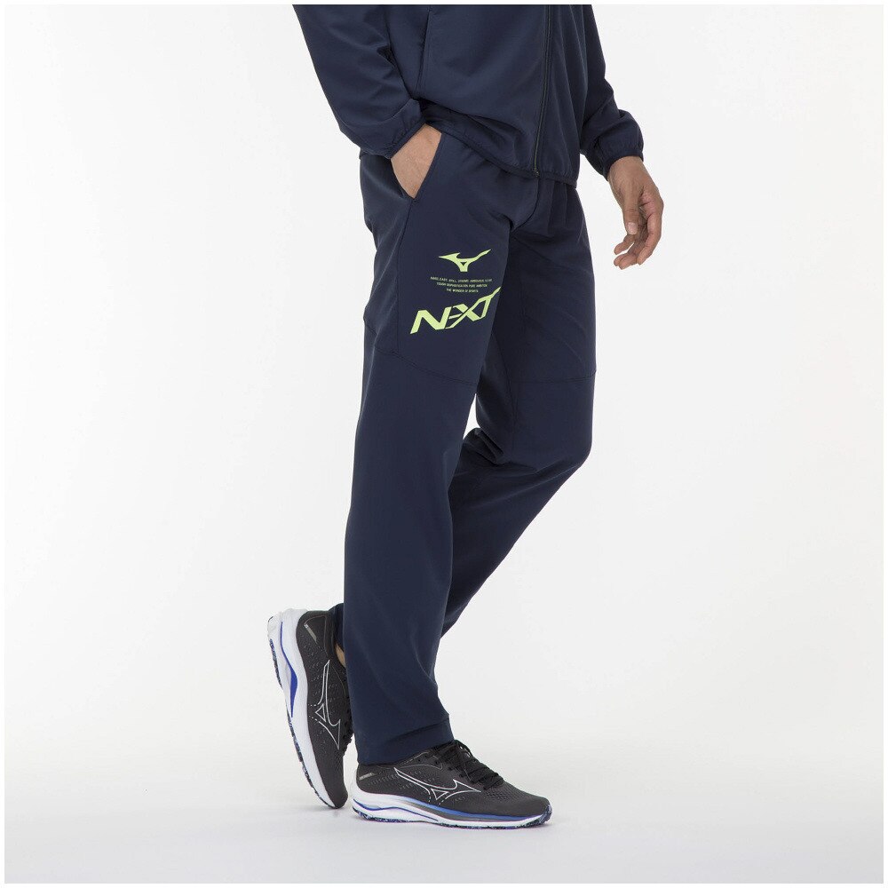 安心の定価販売 ミズノ トレーニングクロスパンツ ジュニア ブラック×ブルー Mizuno N2JD7420 92 