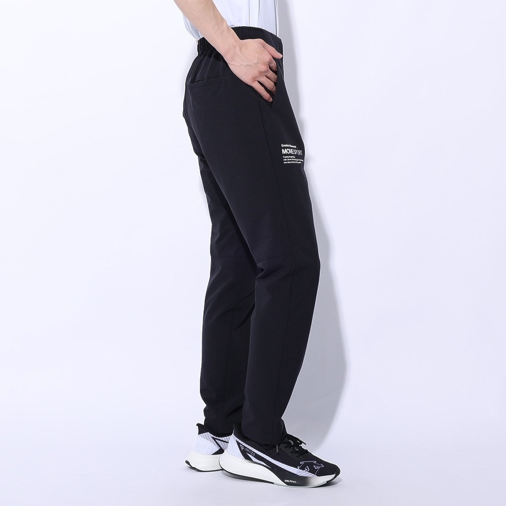 デサント（DESCENTE）（メンズ）パンツ 撥水 ストレッチ ブラック 黒 スパンライク オーセンティックロゴ テーパードパンツ DMMXJG10 BK