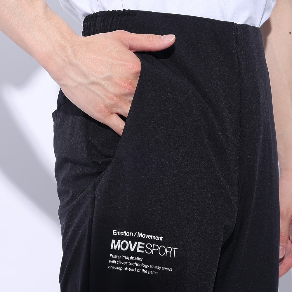 デサント（DESCENTE）（メンズ）パンツ 撥水 ストレッチ ブラック 黒 スパンライク オーセンティックロゴ テーパードパンツ DMMXJG10 BK