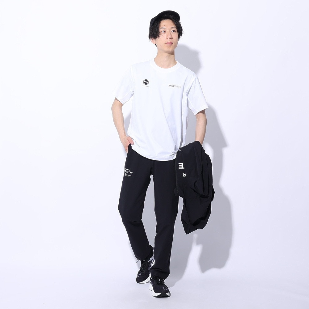 デサント（DESCENTE）（メンズ）パンツ 撥水 ストレッチ ブラック 黒 スパンライク オーセンティックロゴ テーパードパンツ DMMXJG10 BK