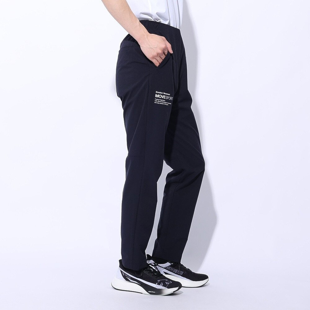デサント（DESCENTE）（メンズ、レディース）パンツ 撥水 ストレッチ ネイビー スパンライク オーセンティックロゴ テーパードパンツ DMMXJG10 NV
