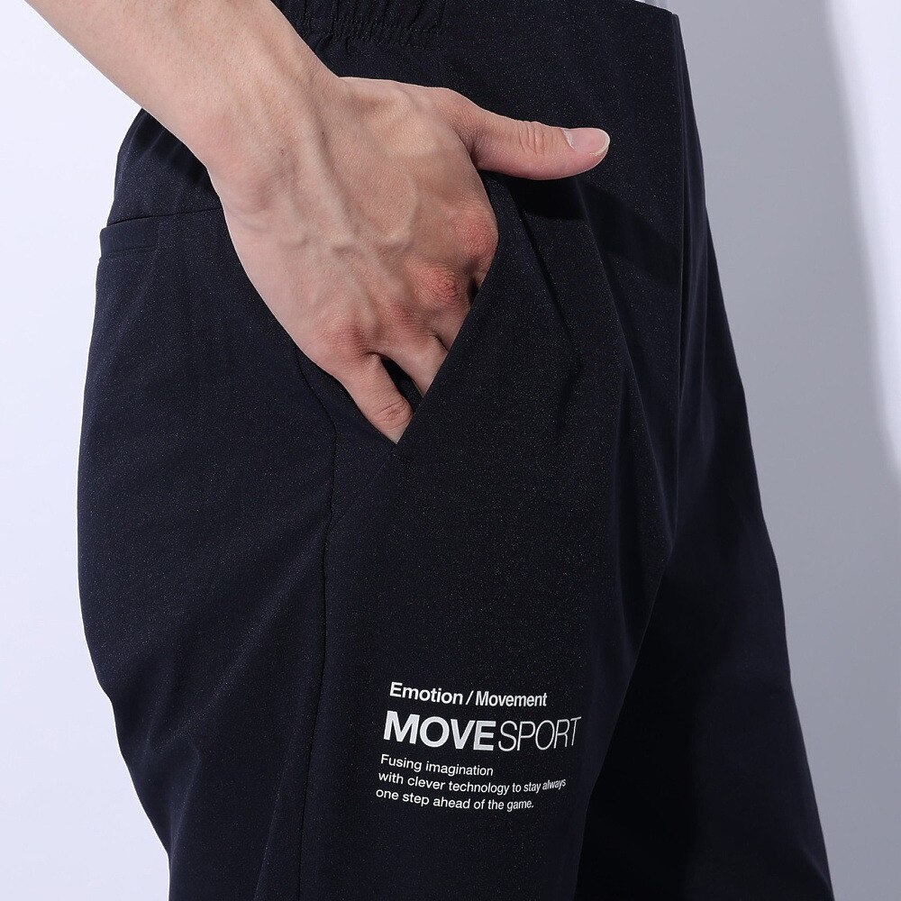 デサント（DESCENTE）（メンズ、レディース）パンツ 撥水 ストレッチ ネイビー スパンライク オーセンティックロゴ テーパードパンツ DMMXJG10 NV