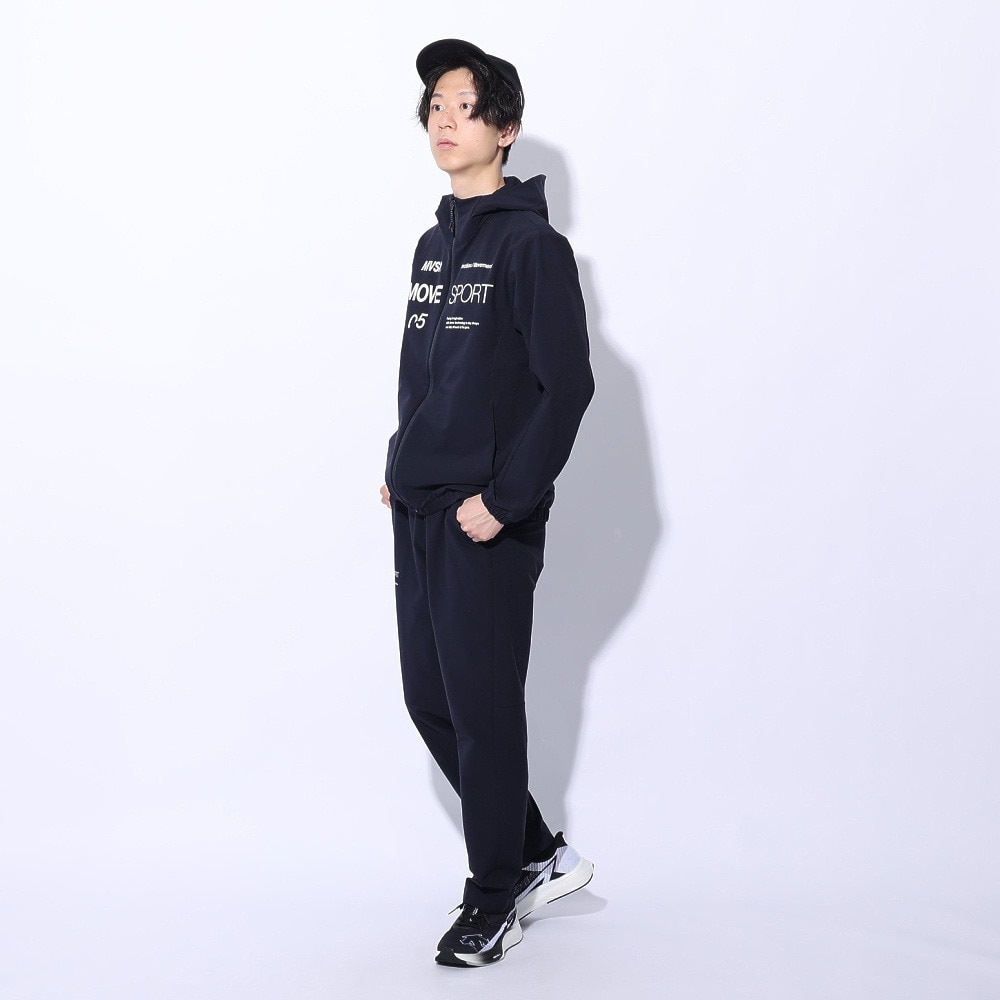 デサント（DESCENTE）（メンズ、レディース）パンツ 撥水 ストレッチ ネイビー スパンライク オーセンティックロゴ テーパードパンツ DMMXJG10 NV