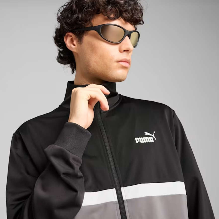 プーマ（PUMA）（メンズ）ポリ カラーブロックスーツ 上下セット 687659 01 BLK