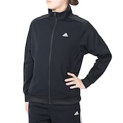 アディダス（adidas）（レディース）スリーストライプス ルーズフィット ダブルニット トラックトップ BUJ49-IA5193 ブラック