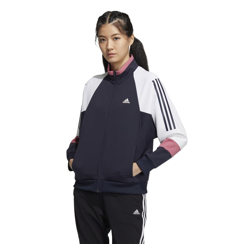 アディダス（adidas）（レディース）ルーズフィット カラーブロック ダブルニット トラックトップ BUJ51-IA5210★★★