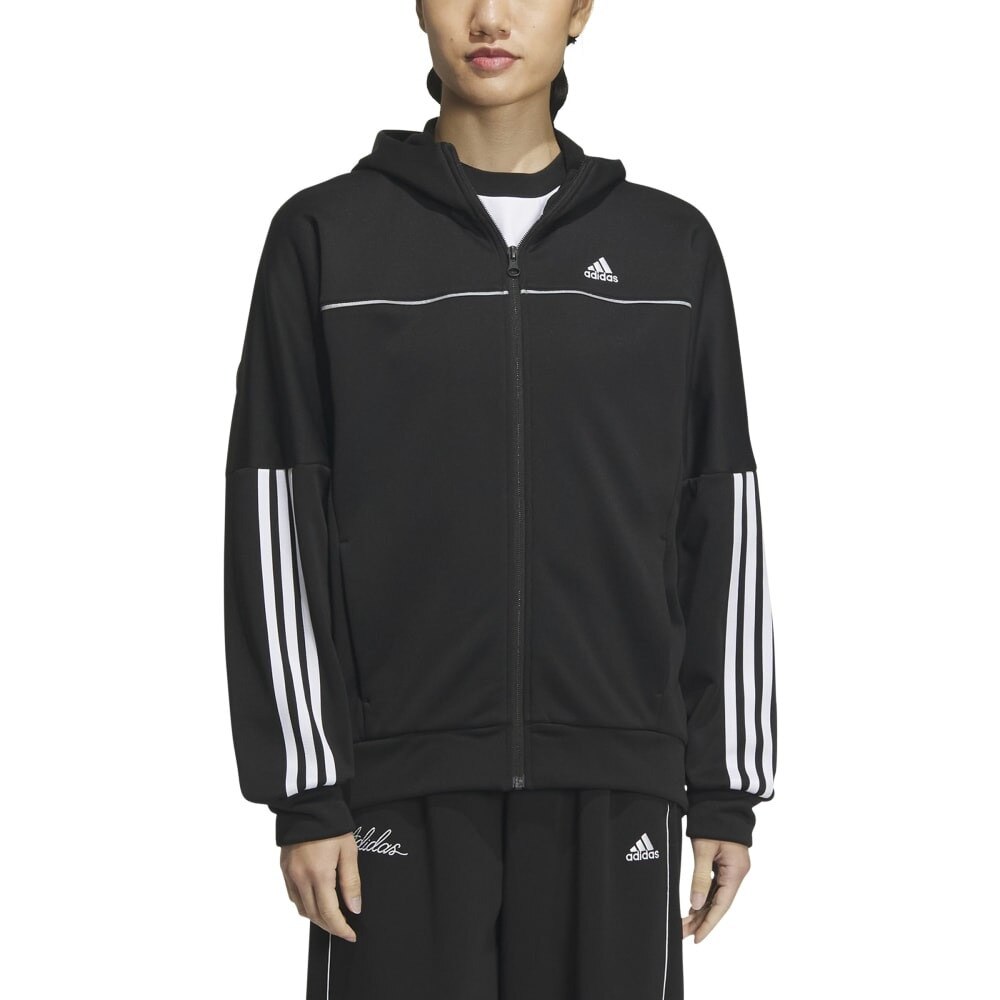 アディダス（adidas）（レディース）シーズナルスポーツウェア フリース フルジップ フーディージャケット KNV55-IT6099