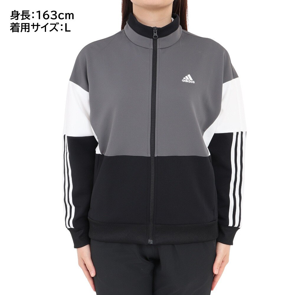 アディダス（adidas）（レディース）長袖シャツ レディース チーム ルーズフィット ダブルニットIEH89-IK9875